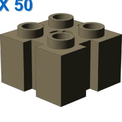BRICK 2X2 W/GROOVE A.CR.HOLE X 50