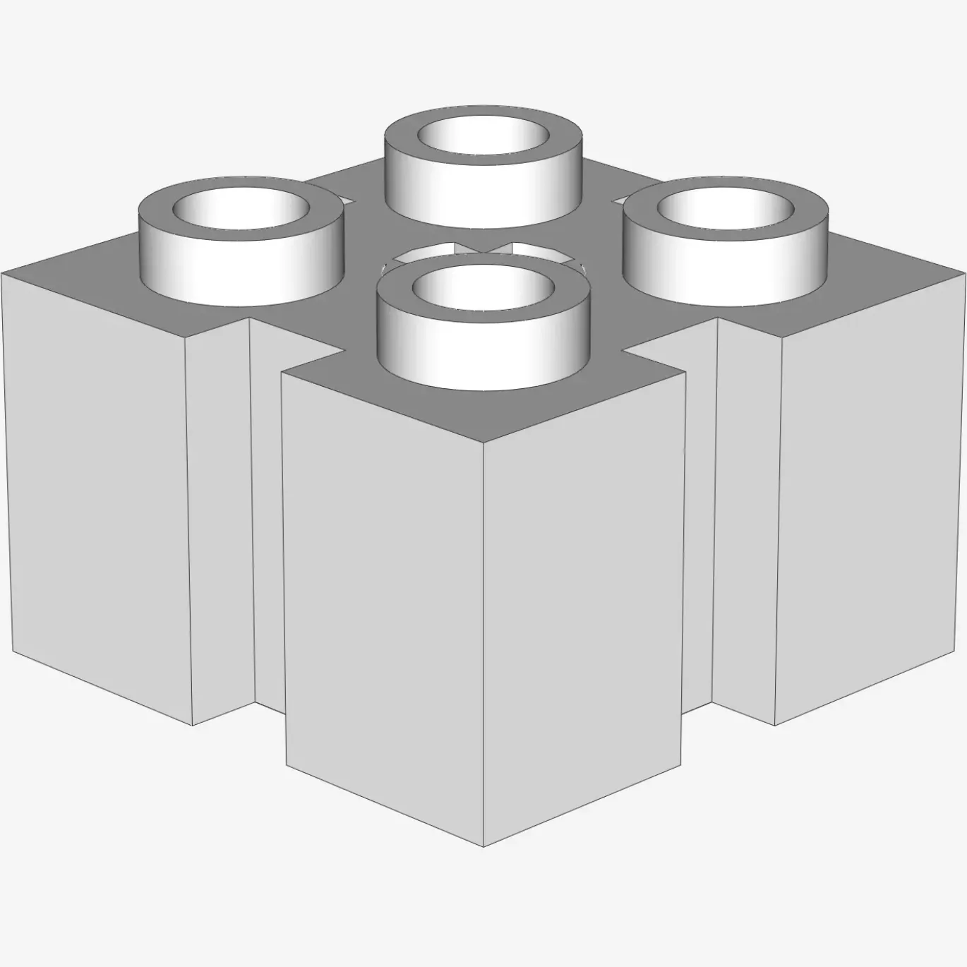 BRICK 2X2 W/GROOVE A.CR.HOLE X 50