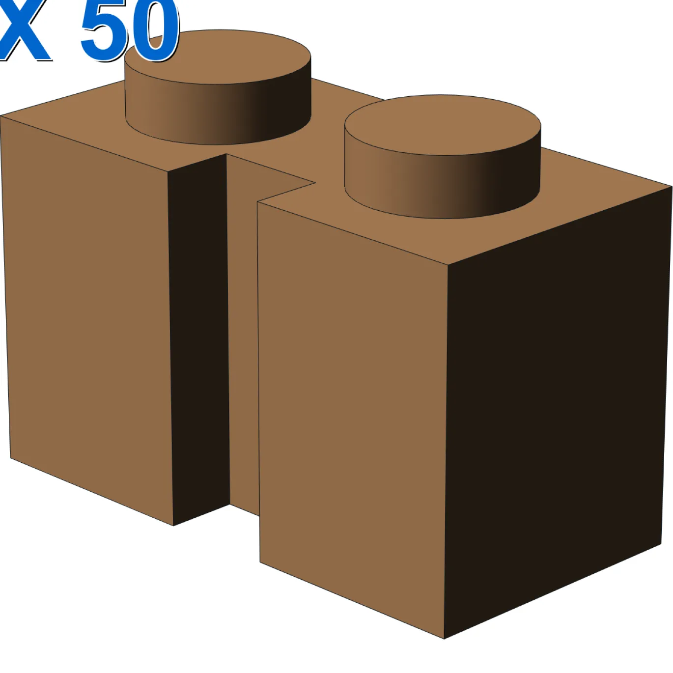 BRICK 1X2 W. GROOVE X 50