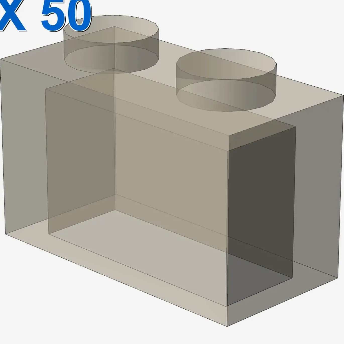 BRICK 1X2 WITHOUT PIN X 50