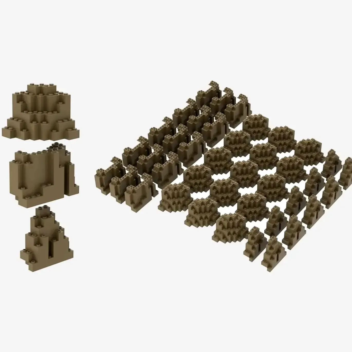 Brix Felsenset, 40 Stück, Dark Tan