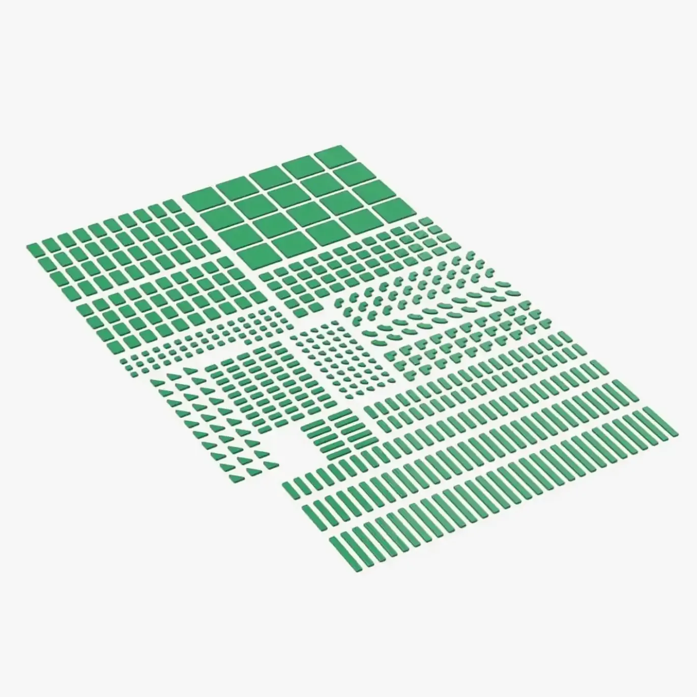 Brix Fliesen, gemischt, Green