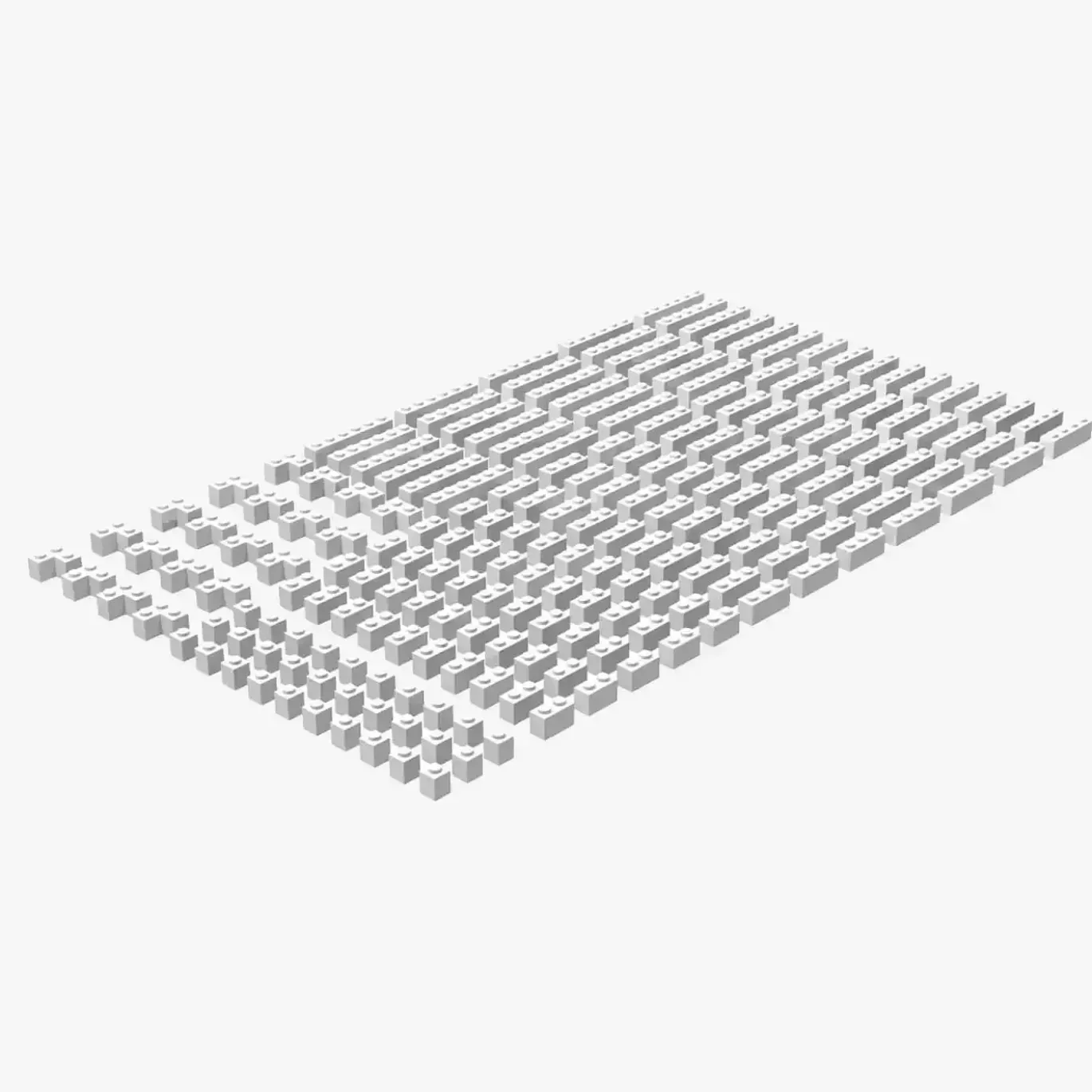 Brix 200 Stück, 1er Steine gemischt, White