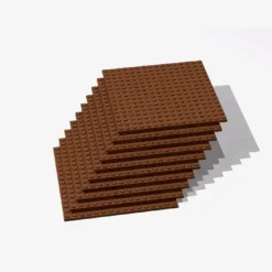Brix 10 Stück, 16x16 Plate, braun (Reddish Brown)
