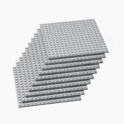Brix 10 Stück, 16x16 Plate, hellgrau (Light Bluish Gray)