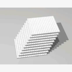 Brix 10 Stück, 16x16 Plate, weiß