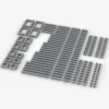 Brix Technic-Bricks, gemischt, Light Bluish Gray