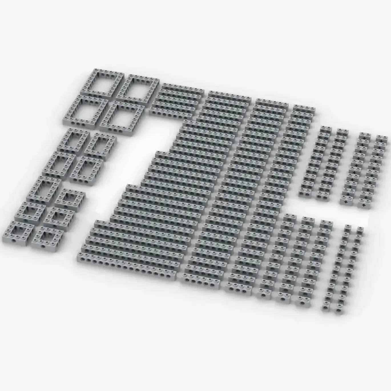 Brix Technic-Bricks, gemischt, Light Bluish Gray
