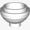 DOME 2X2, INVERTED W. ONE STUD X 100