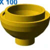 DOME 2X2, INVERTED W. ONE STUD X 100