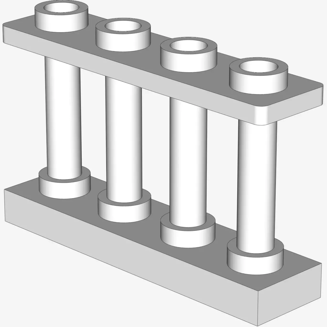 FENCE 1X4X2 W. 4 KNOBS X 25