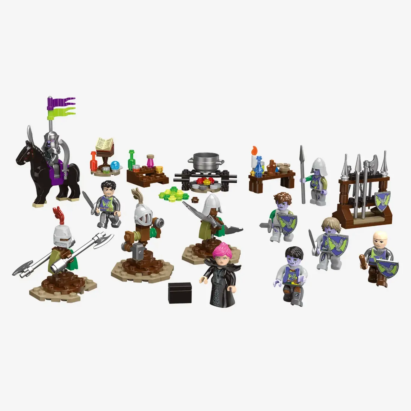 Minifigurenpaket Rabenstein: Hexerin mit Schergen