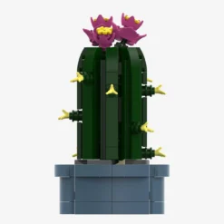 Mini-Säulenkaktus mit rosa Blüten