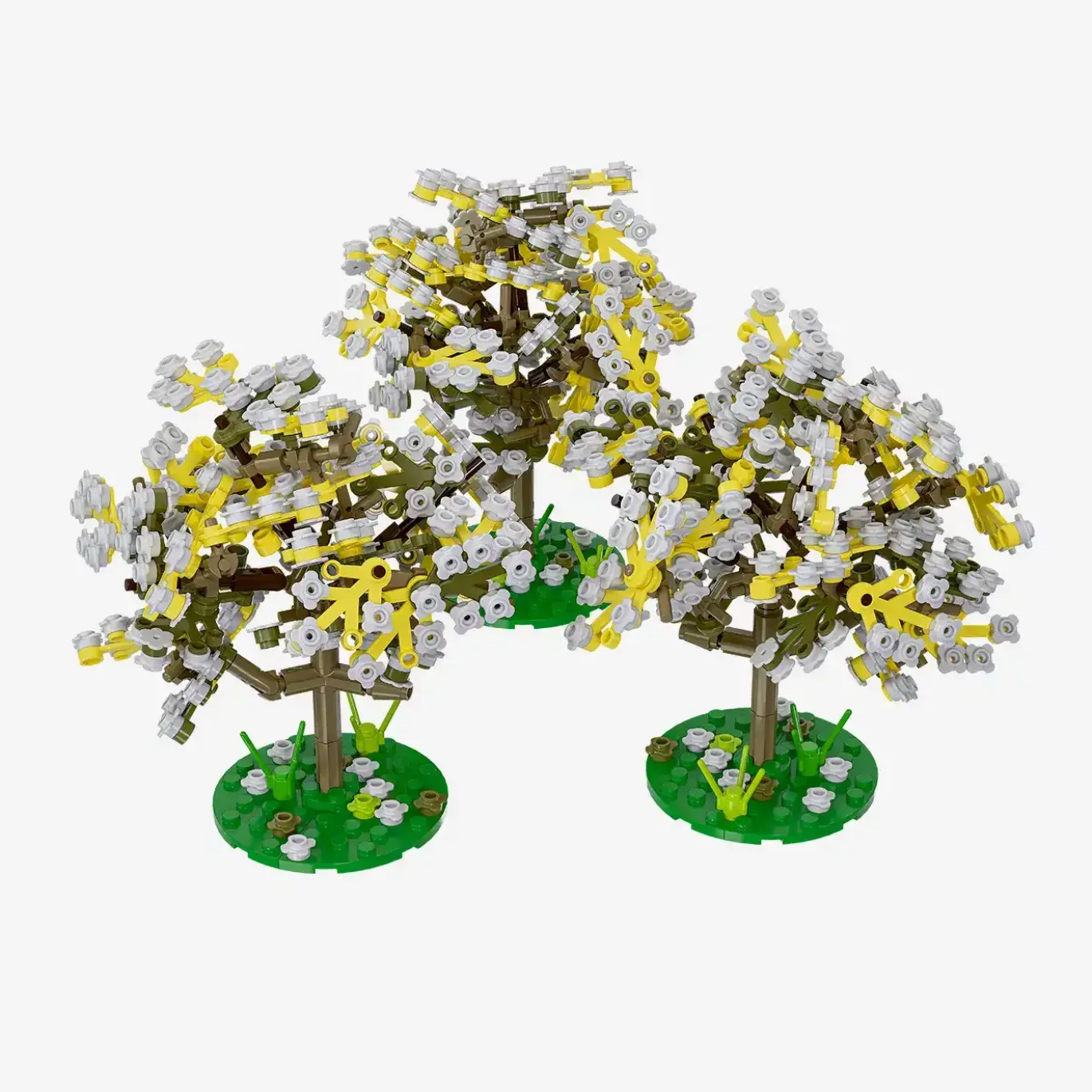 Pflaumenbäume im Frühling, 3er-Set