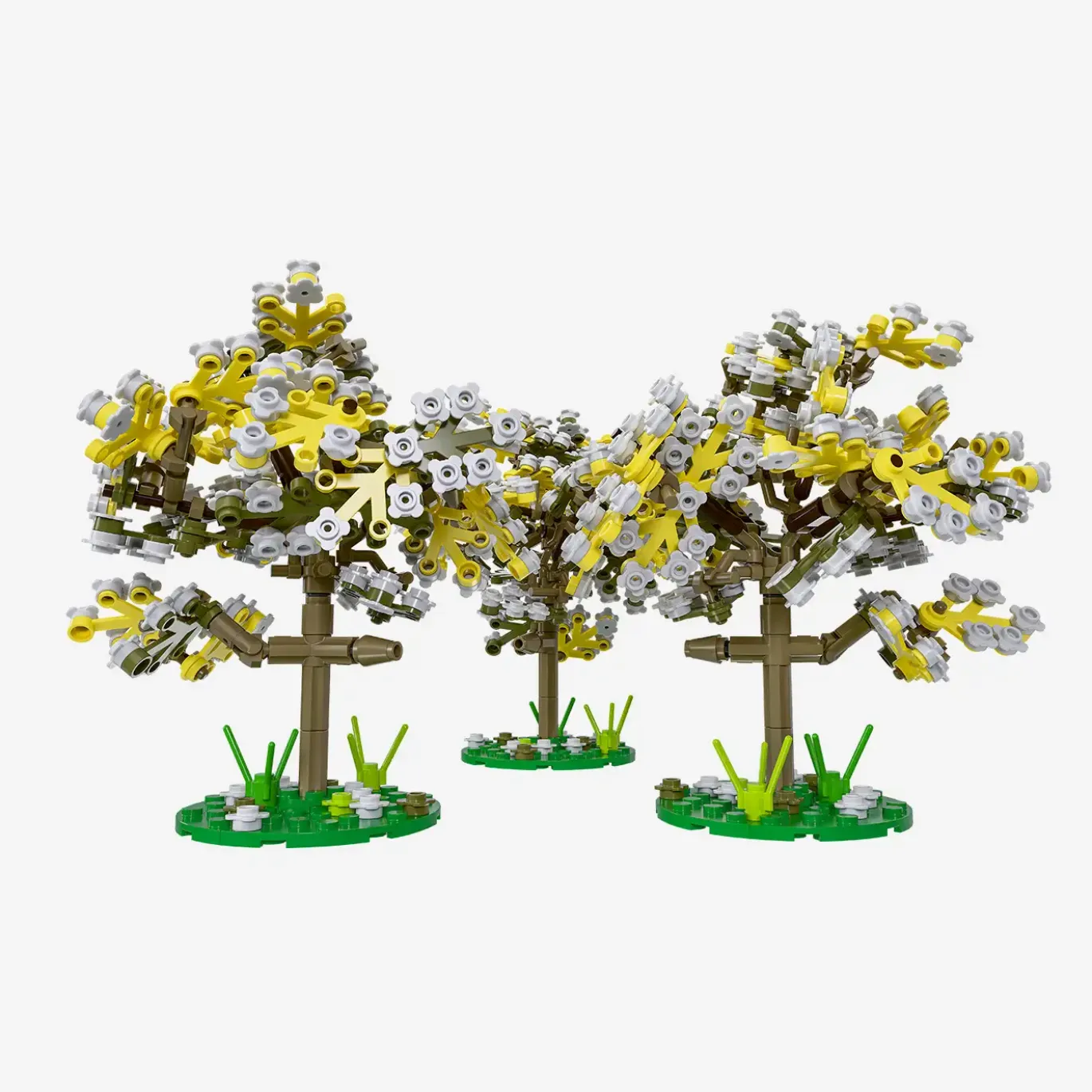 Pflaumenbäume im Frühling, 3er-Set