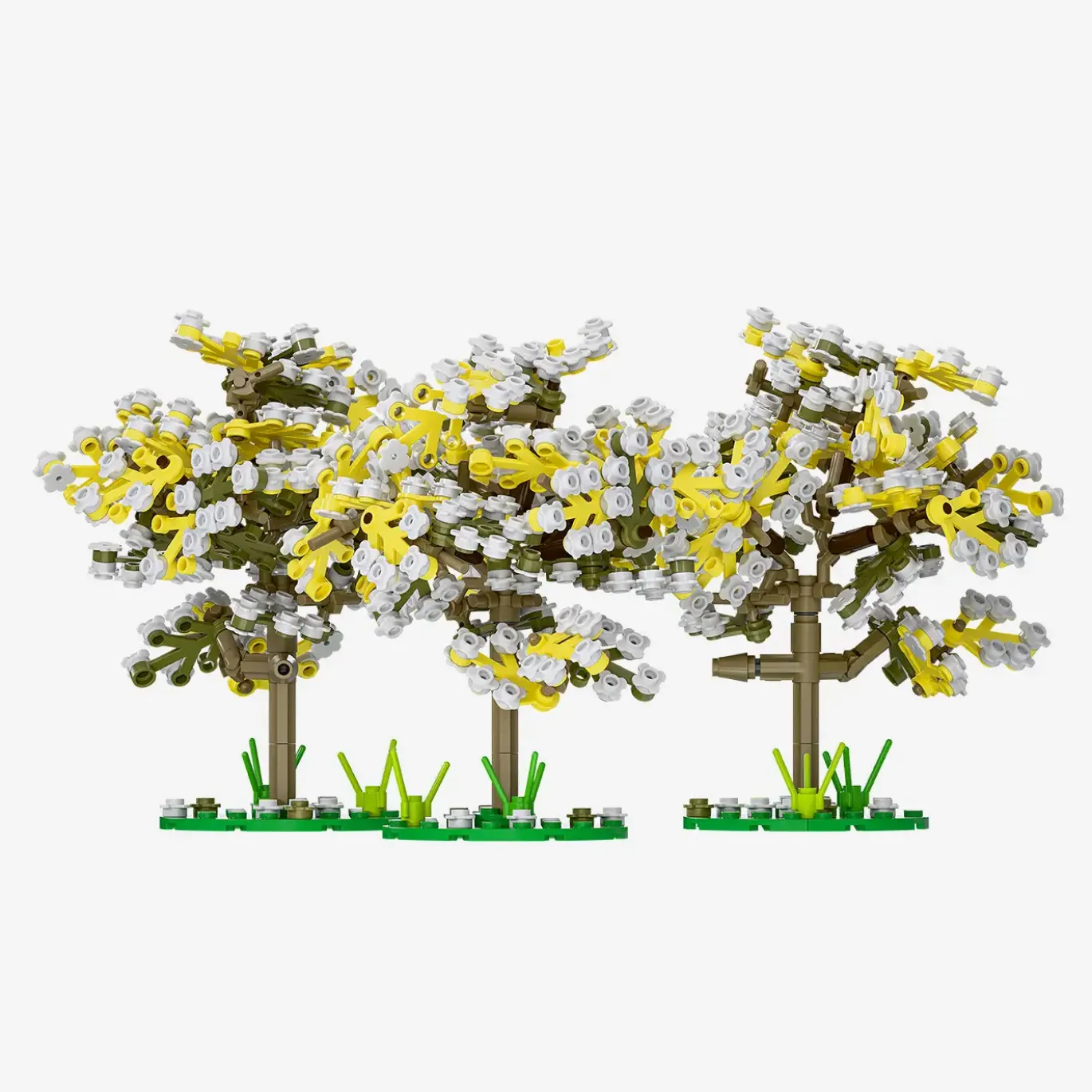 Pflaumenbäume im Frühling, 3er-Set