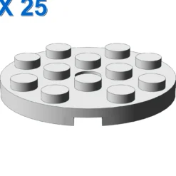 PLATE 4X4 ROUND W. SNAP X 25