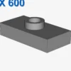 PLATE 1X2 W. 1 KNOB X 600