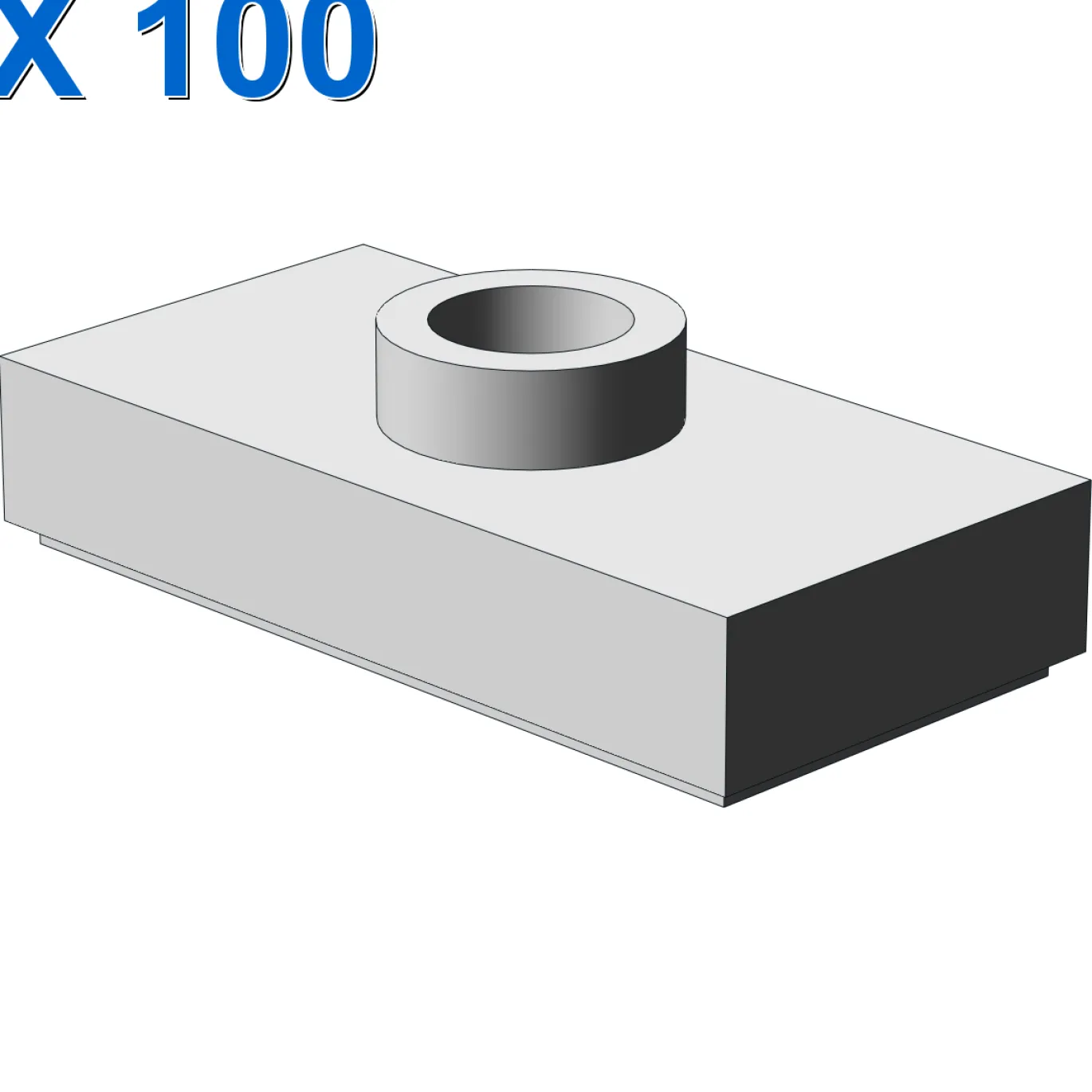 PLATE 1X2 W. 1 KNOB X 100