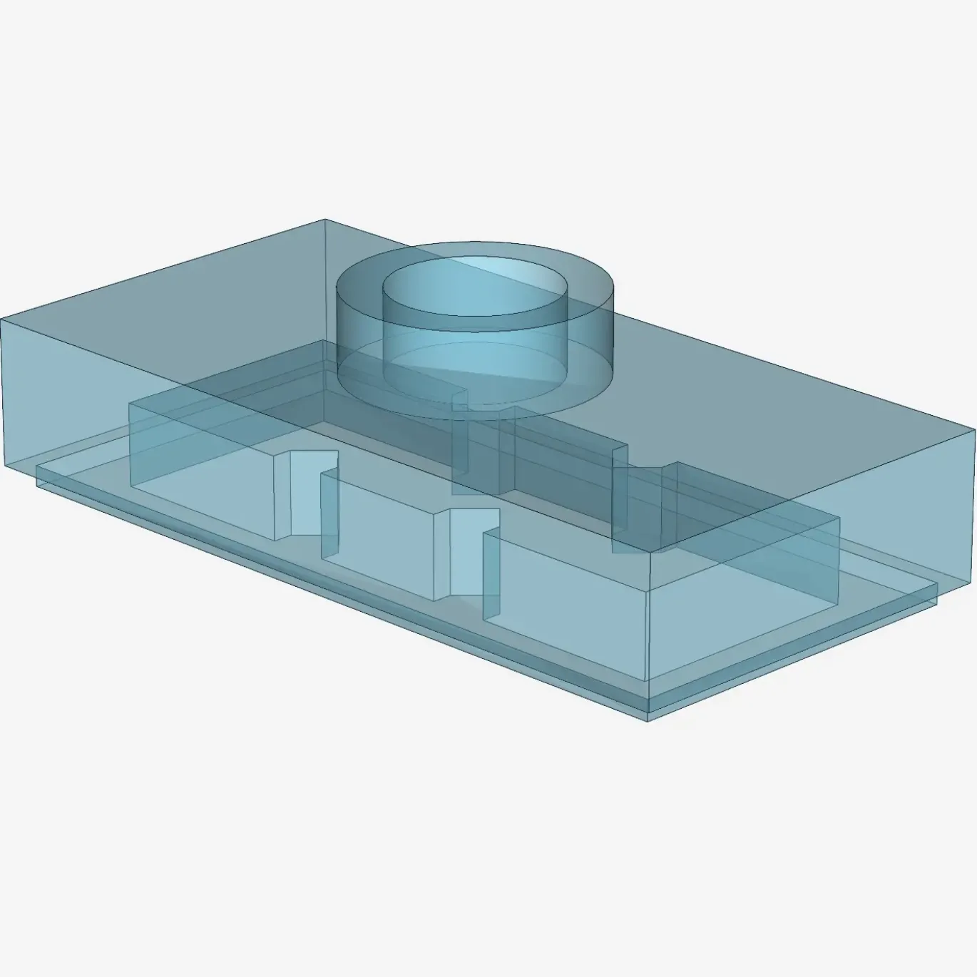PLATE 1X2, W/ 1 KNOB X 100