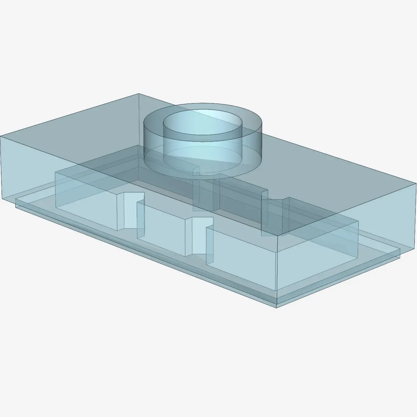 PLATE 1X2, W/ 1 KNOB X 100