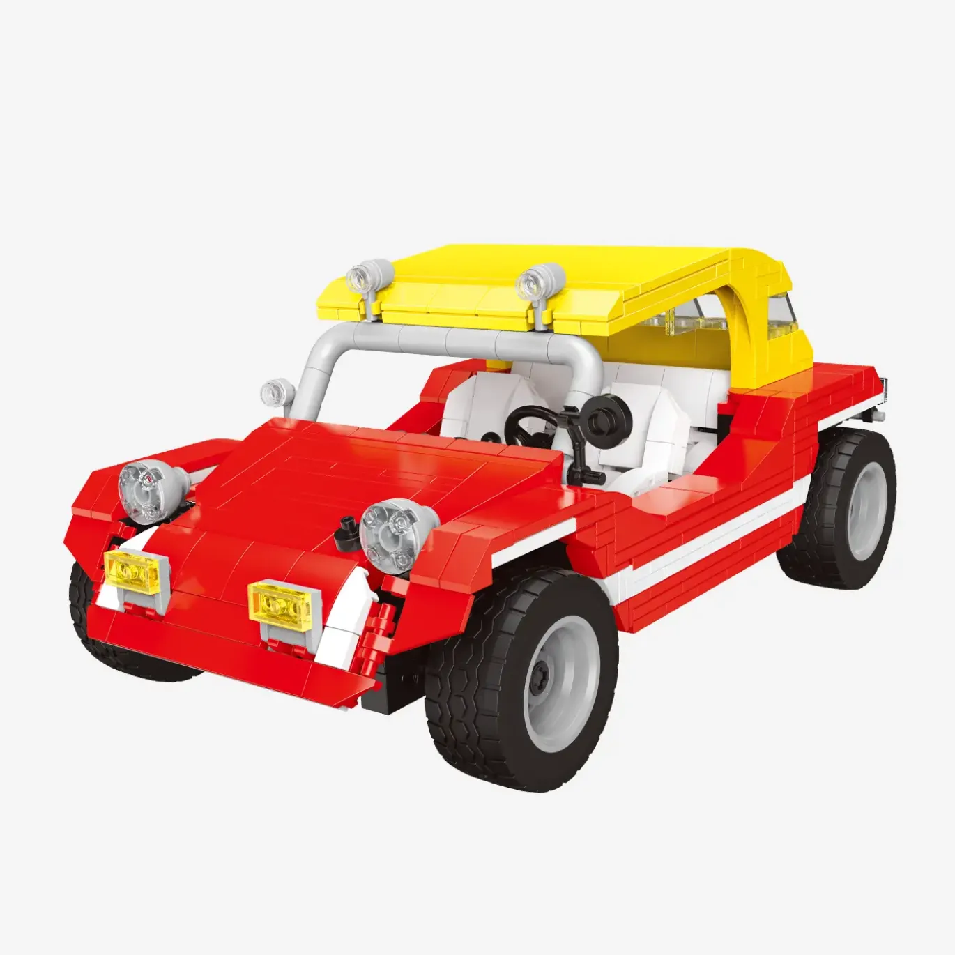 Roter Buggy mit gelbem Dach
