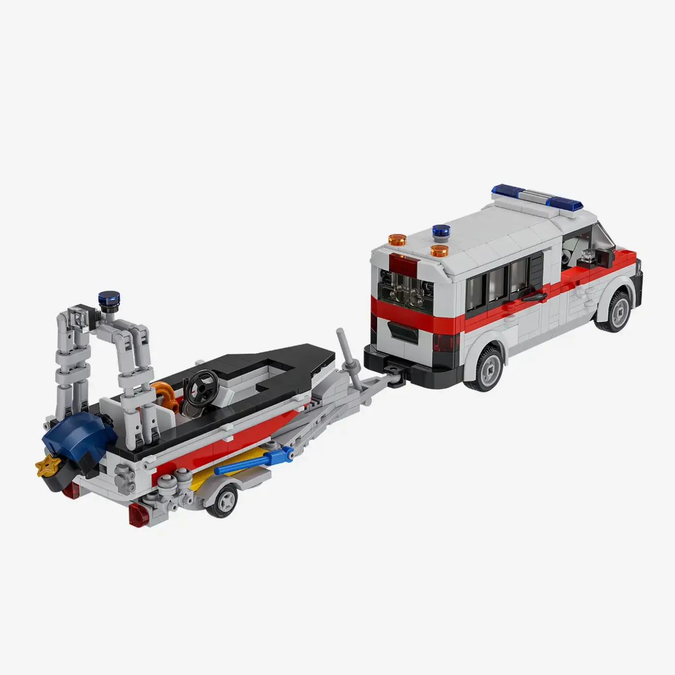 Wasserrettungsfahrzeug mit Boot